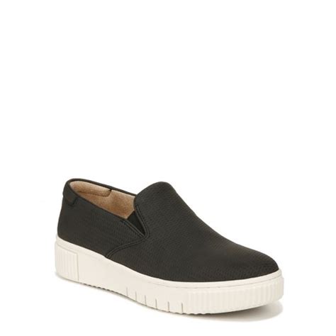 Womens Black/Silver Tia Slip On Trainers 